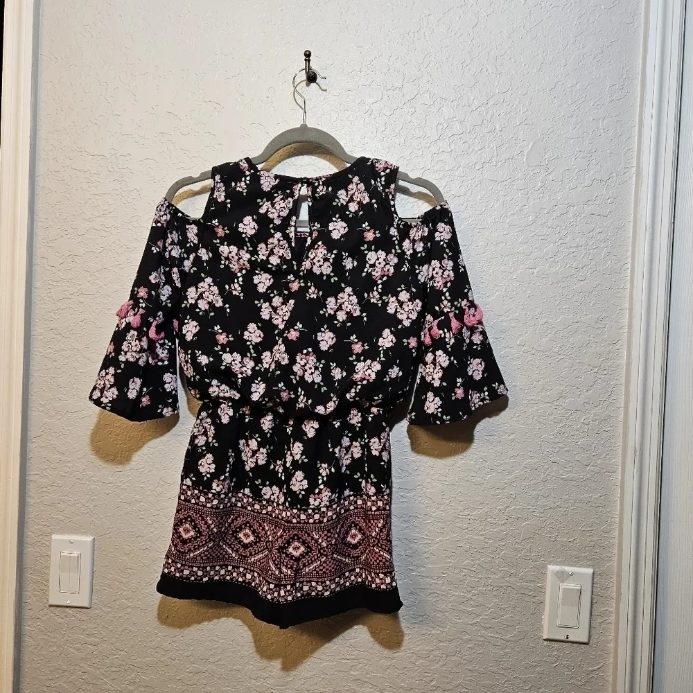 Takara Girls Floral Cold Shoulder Romper size L (girls)